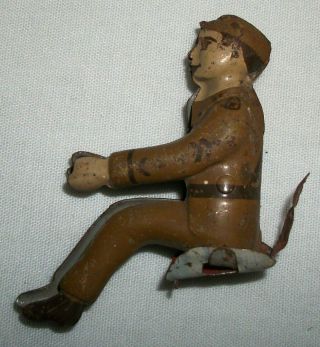 Vintage Tin Toy Us Army Soldier Driver Part Toy Military Vehicle Truck