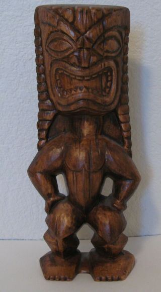 Vintage Treasure Craft Tiki Statue 9 1/2 " Tall 1958 Hawaii