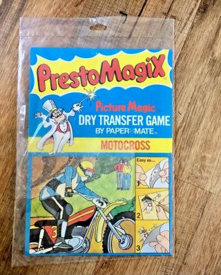 Presto Magix Motocross Picture Magic Dry Transfer Game 1978
