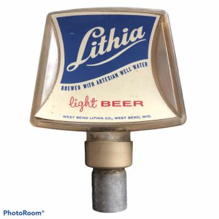 Old Timer’s Lager Beer Lithia Light Beer Vintage Tap Handle 4x3x1”