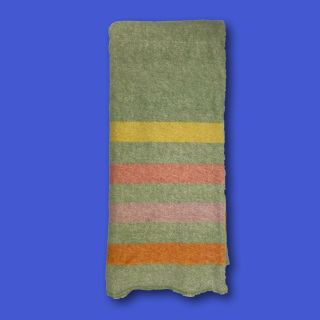 Vintage Orr Holland Tone Striped Wool Blanket 69 " X56 " Usa