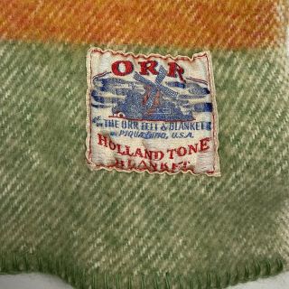 Vintage Orr Holland Tone Striped Wool Blanket 69 