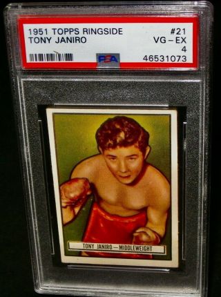 Psa 4 Vg/ex 1951 Topps Ringside Tony Janiro Boxing Card 21 The Ring