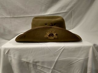 Vintage Wwii Era Australian Military Forces Slouch Hat With Pin