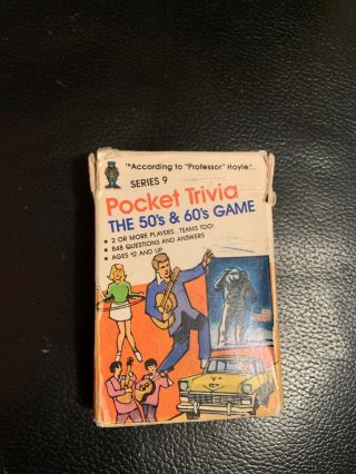 Vintage Pocket Trivia Card Game The 50’s And 60’s Series 9 1984 52 Cards Family