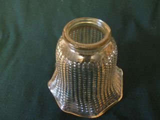 Vintage Globe Light Fixture Shade Glass Ruffled Edge Light Amber