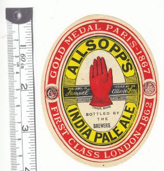 British Beer Label.  Allsopp,  Burton Ipa