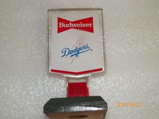 Rare Vintage 6 " Acrylic Budweiser Los Angeles Dodgers Beer Tap