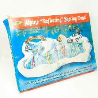 Vtg Regency Alpine Reflecting Skating Pond Rink W/ Box Complete 17 "