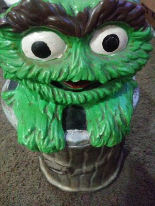 Vintage Oscar The Grouch Cookie Jar 1972 12 " Sesame Street Muppets Jim Henson