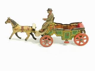 Penny Toy Meier Horse Drawn Carriage Germany C 1910