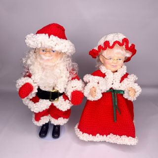 Vintage Fibre Craft Santa Mrs.  Claus Dolls Crochet Outfits 1990 - 91 Billie Peppers
