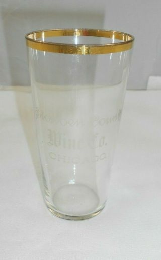 Vtg Steuben County Wine Co Chicago Glass Pre Pro Etched Whiskey Saloon