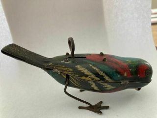 Vintage 1927 Tin Lithographed Wind Up Pecking Bird