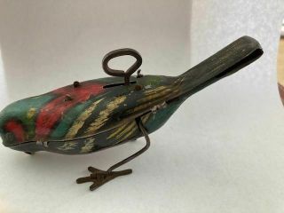 VINTAGE 1927 TIN LITHOGRAPHED WIND UP PECKING BIRD 2