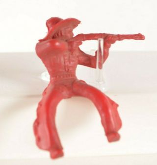 Vtg 1950s Marx Western Mounted Cowboy Shooter 65 Mm Figure Red