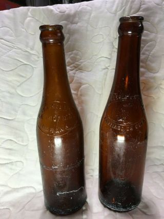 2 Vintage Cuban Beer Bottles/cerveceria Hatuey/santiago De Cuba/ron Bacardi,  1