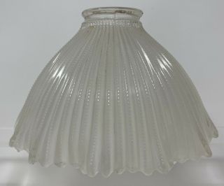 Vintage Art Deco Frosted Glass Lamp Light Shade Ribbed & Ruffled