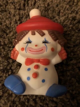 1974 Vintage Baby Toy Avon The First Years Clown Plastic Squeaker (a3)