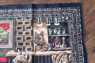 Authentic Vintage Dogs Playing Cards Poker Turkish Tapestry 52x37” Velvet Cotton 3