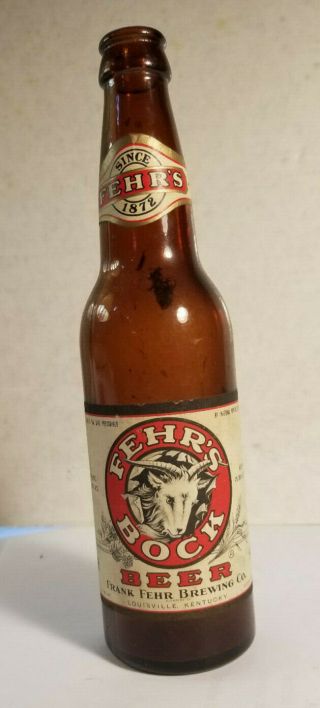 Fehrs Bock Beer Bottle Paper Label 1933 Pat.  Louisville Ky Goat