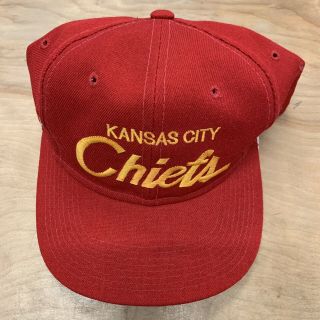 Vintage Sports Specialties NFL Kansas City Chiefs Single Line Script Snapback 2