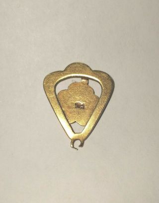 Vintage 18K Yellow Gold & Enamel Pendant,  1.  6 Grams,  Keep or Scrap 2