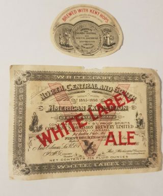 Rare Old Beer Label From Canada,  White Label,  Dominion Brewery Toronto