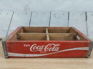 Vintage Coca Cola Red Wooden Soda Pop 24 Bottle Crate Carrier Box (4)