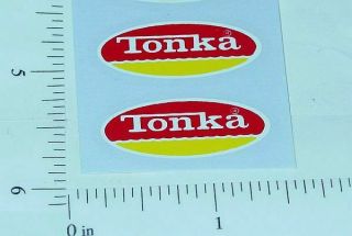 Pair 1974 - 75 Tonka R/y Oval Door Logo Stickers Tk - 001g