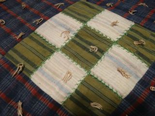 Vintage Wool 9 Patch Quilt full Sized Very heavy 2