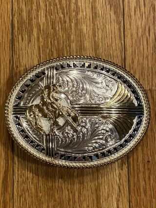 Vintage Montana Silversmith Belt Buckle " End Of The Trail " Silver Plated