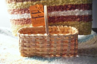 Vintage Cherokee Indian Native American Miniature Split Oak Market Basket W/tag