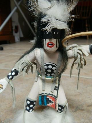 Vtg Native American Navajo Hoop Dancer Kachina Doll,  Signed