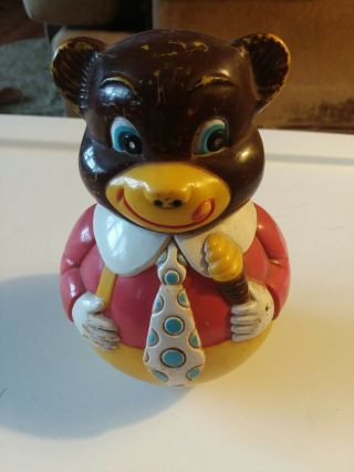 1972 The First Years Kiddie Products Plastic Roly Poly Musical Clown ...