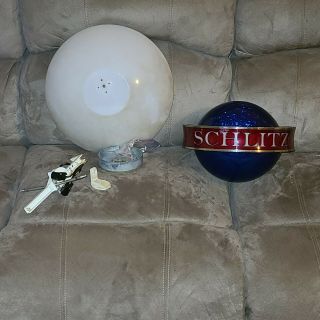 Vintage Schlitz Beer Rotating Motion Globe Bar Light Sign / Repair