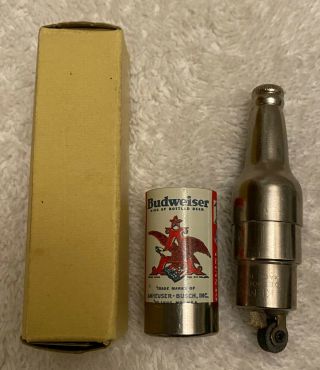 1940 ' s Budweiser Bottle Cigarette Lighter Kem Co.  Detroit Mich USA MIB 3
