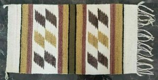 Vintage Authentic Navajo Gallup Throw Wool Rug Hand Woven 19 " X36 "