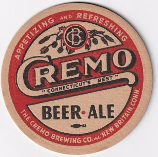 Cremo Beer & Ale Beer Coaster - Cremo Brewing Company - Britain,  Conn.  Ct