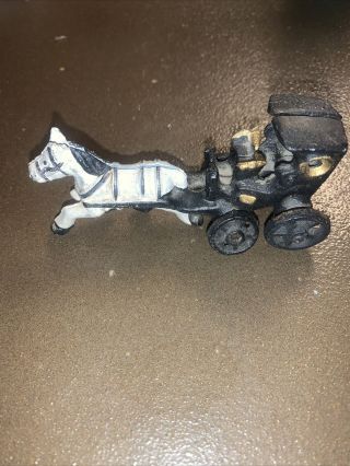 Vintage Cast Iron Amish Horse And Buggy