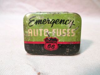 Vintage 1950s Phillips 66 Emergency Fuse Tin Service Station Accessory Oil Can