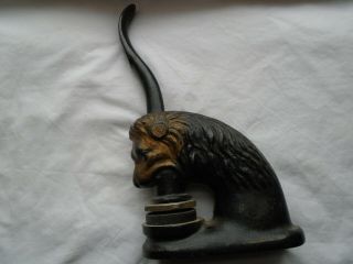 Vintage Cast Iron Lion Head Notary Stamp/seal R.  I.
