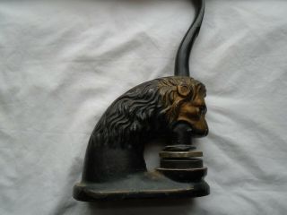 Vintage Cast Iron Lion Head Notary Stamp/Seal R.  I. 2