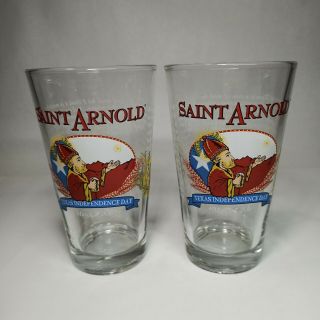 Saint Arnold Brewery Pint Glasses Texas Independence Day Limited
