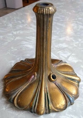 5 " Tall Art Nouveau Lamp Base Gold Pink Blue Metal