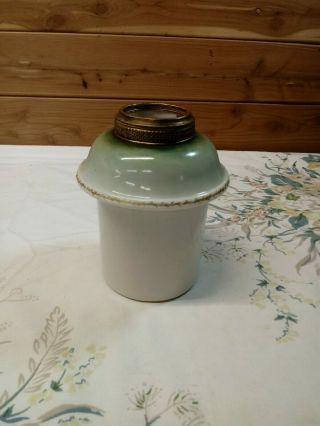 Vintage Porcelain/ceramic Brass Oil/kerosene Gold/green Lamp Base Only
