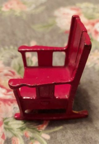 Early 1900s Kilgore Antique Cast Iron Rocking Chair Miniature 2