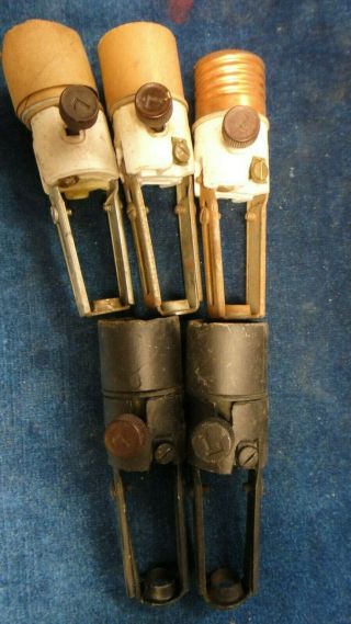 5 Vintage Leviton Turn Knob Mb Candle Sockets For Lamps/sconces For Parts/repair