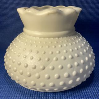 Vintage White Plastic Hobnail Hurricane Kerosene Oil Lamp Shade 7” Fitter.