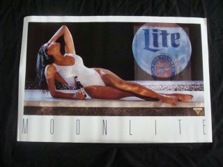 Miller Lite Beer Poster Moonlite Store Promo